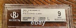 09 Bowman Black Stephen Curry RC BGS 9 Mint /48? Steph Rookie High End? Grail