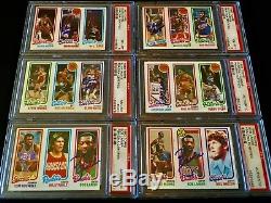 (167) 1980 Topps NBA Basketball Autographed HOF Set Lot Auto Vintage NBA PSA/DNA
