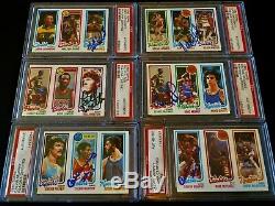 (167) 1980 Topps NBA Basketball Autographed HOF Set Lot Auto Vintage NBA PSA/DNA