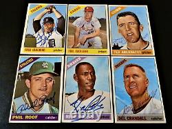 (17) 1966 Topps Autographed Baseball Card Partial Set Lot Vintage Auto 1960's