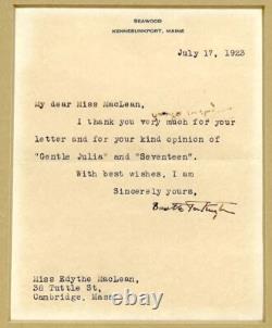 1920's Set of 7 Authors Hand Signed Autographs Rudyard Kipling, Henry Van Dyke