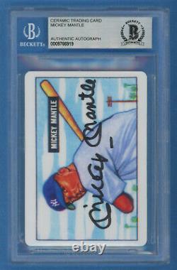 1951 Bowman AUTOGRAPHED Mickey Mantle #253 BGS CERTIFIED Yankees Ceramic Card
