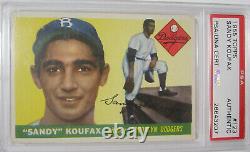 1955 Topps Sandy Koufax Authentic Hand Signed Autograph Rookie Card #123 Psa/Dna