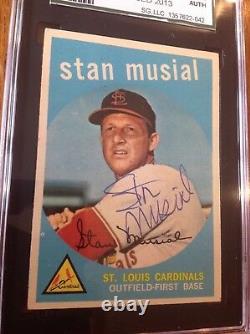 1959 Topps #150 STAN MUSIAL Autograph SGC Authentic Hand Signed NEAR MINT+