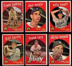 1959 Topps Detroit Tigers 12ct ALL SIGNED Mossi Foytack Lary Hoeft Harris Wilson