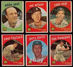 1959 Topps Detroit Tigers 12ct ALL SIGNED Mossi Foytack Lary Hoeft Harris Wilson