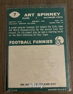 1960 Art Spinney Topps Hand Signed Auto Autograph Card Baltimore Colts