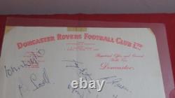 1960s DONCASTER ROVERS FC HAND SIGNED SHEET 19 AUTOGRAPHS