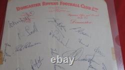 1960s DONCASTER ROVERS FC HAND SIGNED SHEET 19 AUTOGRAPHS