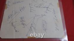 1960s DONCASTER ROVERS FC HAND SIGNED SHEET 19 AUTOGRAPHS