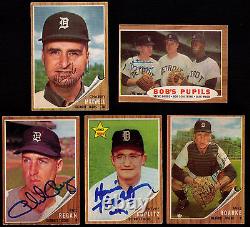 1962 Topps Detroit Tigers 11 DIFF SIGNED Fernandez Foytack Wood Wert Koplitz etc