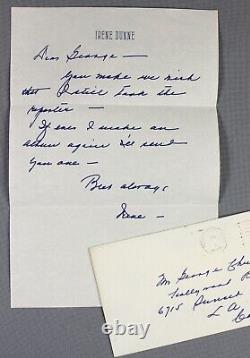 1977 Actress Irene DUNNE hand-written letter SIGNED to Hollywood columnist