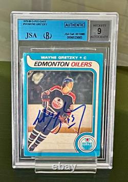 1979-80 O-P-C #18 Wayne Gretzky (RC) Rookie Signed, JSA & Beckett Auto 9 GOAT