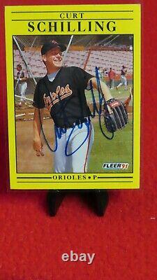 1991 Fleer Curt Schilling # 491 AUTOGRAPHED hand signed authentic