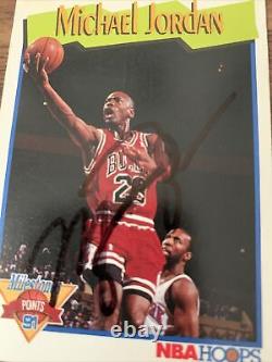 1991 NBA Hoops Milestones Michael Jordan Auto Hand Signed No COA Looks Legit