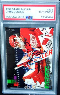 1994 Stadium Club Hard/hand Signed Chris Osgood Psa/dna Certified Auth Auto