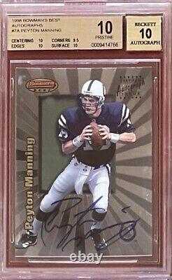 1998 Bowmans Best Peyton Manning ROOKIE RC AUTO #7A BGS 10 PRISTINE 10 AUTOGRAPH