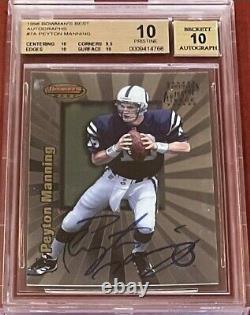 1998 Bowmans Best Peyton Manning ROOKIE RC AUTO #7A BGS 10 PRISTINE 10 AUTOGRAPH