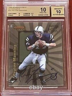 1998 Bowmans Best Peyton Manning ROOKIE RC AUTO #7A BGS 10 PRISTINE 10 AUTOGRAPH