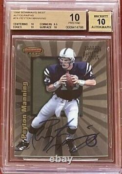 1998 Bowmans Best Peyton Manning ROOKIE RC AUTO #7A BGS 10 PRISTINE 10 AUTOGRAPH