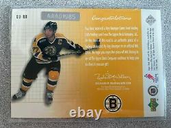 2000-01 UD MVP Stanley Cup Edition Ray Bourque Auto + Used Stick SP Buyback /20