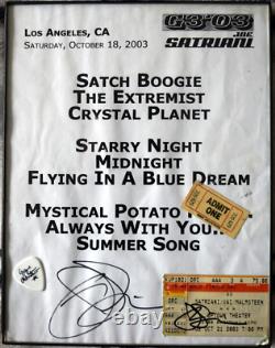 2003 Joe Satriani Hand Signed Paper and Ticket