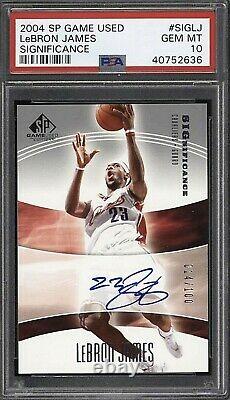 2004 SP Game Used Significance LeBron James AUTO 14/100 PSA 10 GEM MINT (POP3)