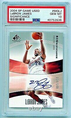 2004 SP Game Used Significance LeBron James AUTO 14/100 PSA 10 GEM MINT (POP3)