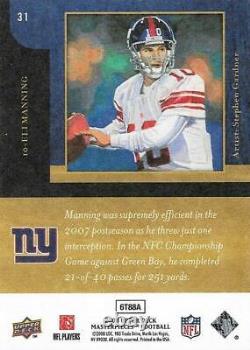 2008 Upper Deck Masterpieces New York Giants Signed Eli Manning Card#31 NM-MINT