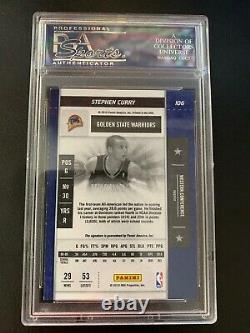 2009-10 Playoff Contenders STEPHEN CURRY ROOKIE Ticket Auto #106 PSA 9 Warriors