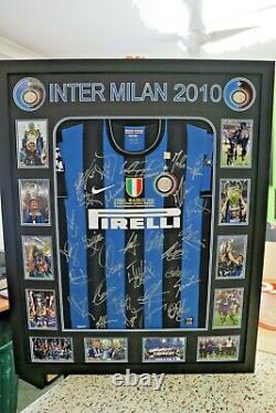 2010 Inter Milan Triple Champions Hand Signed & Framed Shirt/jersey + Coa