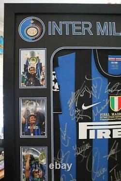 2010 Inter Milan Triple Champions Hand Signed & Framed Shirt/jersey + Coa