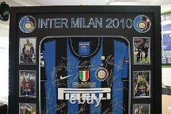 2010 Inter Milan Triple Champions Hand Signed & Framed Shirt/jersey + Coa