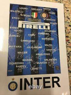 2010 Inter Milan Triple Champions Hand Signed & Framed Shirt/jersey + Coa