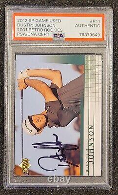 2012 Upper Deck SP GOLF Game USED AUTO DUSTIN JOHNSON PSA AUTHENTIC SUPER RARE