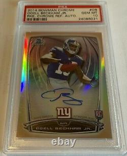 2014 Odell Beckham Jr Bowman Chrome Rc Refractor Auto Psa 10 Gem Mint Rookie Sp