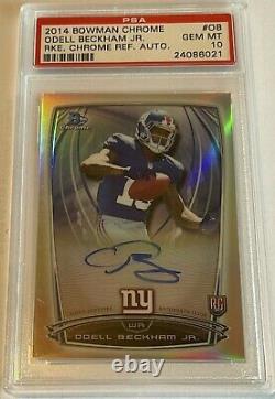 2014 Odell Beckham Jr Bowman Chrome Rc Refractor Auto Psa 10 Gem Mint Rookie Sp