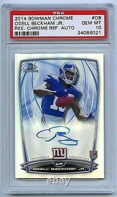 2014 Odell Beckham Jr Bowman Chrome Rc Refractor Auto Psa 10 Gem Mint Rookie Sp