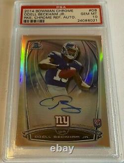 2014 Odell Beckham Jr Bowman Chrome Rc Refractor Auto Psa 10 Gem Mint Rookie Sp