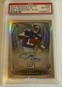 2014 Odell Beckham Jr Bowman Chrome Rc Refractor Auto Psa 10 Gem Mint Rookie Sp