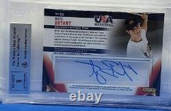 2015 USA Baseball Stars and Stripes Jersey Signatures Laundry Tags Kris Bryant