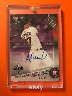 2017 Topps NOW Autograph Card JOSE ALTUVE Astros In Hand Signed Auto 04/25