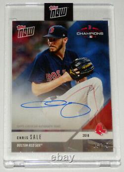 2018 Chris Sale Signed A. L. East Champions Boston Red Sox Topps Now Card #ps-13b