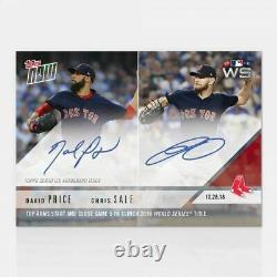 2018 David Price & Chris Sale Signed Clinching World Series Topps Now Card #959a