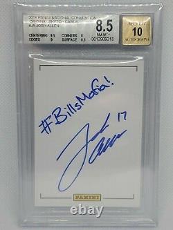 2018 Panini? Josh Allen Rookie Auto? Hand Made Ltd Ed? Sketch Card? BGS 8.5? 1/1