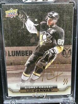 2019-20 Ud Upper Deck Buybacks Sidney Crosby Canvas Gold Ink Auto Hand Num. 1/1