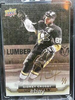 2019-20 Ud Upper Deck Buybacks Sidney Crosby Canvas Gold Ink Auto Hand Num. 1/1