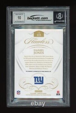 2019 Panini Flawless Daniel Jones Diamond 1/7 Auto Rookie #103 BAS Authentic 10