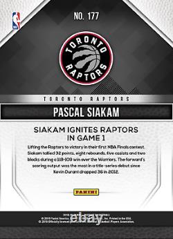 2019 Pascal Siakam Signed Ignites Raptors Game 1 Nba Finals Panini Instant Card