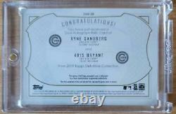 2019 Topps Definitive Kris Bryant Ryne Sandberg Dual Auto Jersey Patch Card 1/1